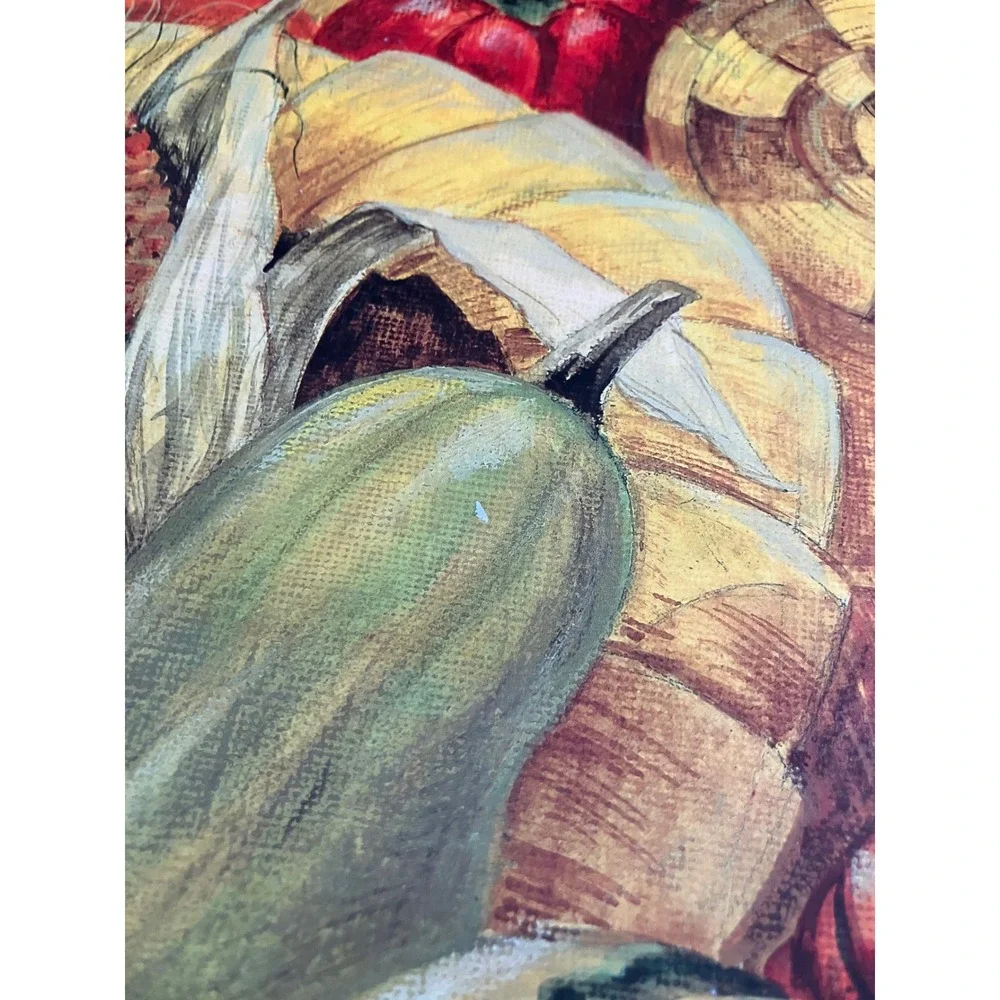 Hardboard Placemat Set 4pc Harvest Pumpkin Cornucopia Fall Decor Cork Backed